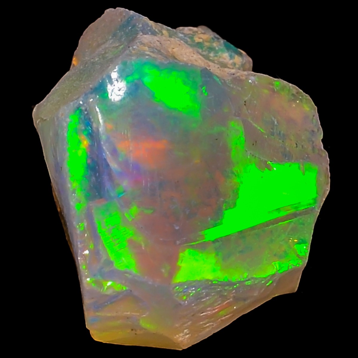 Natural Welo Fire White Ethiopian Opal Rough Gemstone Ct