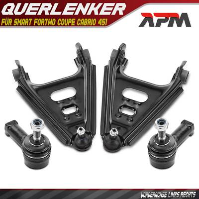 2x Querlenker + 2x Spurstangenkopf Vorne für Smart Fortwo Coupe Cabrio 451