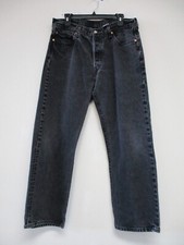 Levis 501 Jeans Men 36 Gray Straight Button Fly Casual Denim Dark Wash 36x30