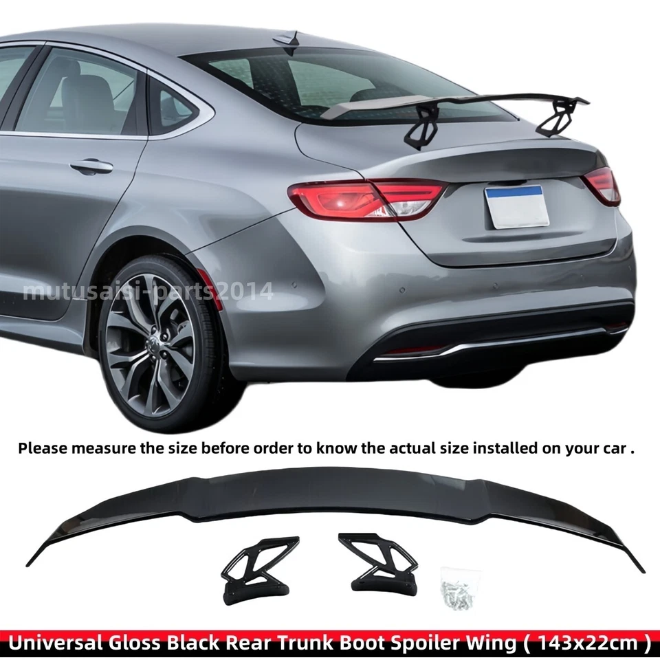 For 2015-17 Chrysler 200 Gloss Black GT-Style Trunk Spoiler Wing 56'' Universal - Imagem 3 de 4