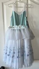 NWT Girls Disney Elsa Princess Blue White Snowflake Frozen Dress Up Costume 9 10