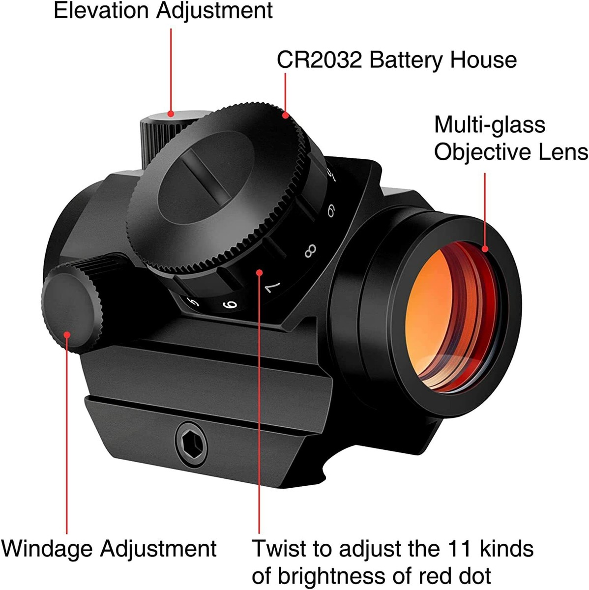 【激レア】ANYONE Red Dot Sniper Red Dot Sight 2 MOA 1x25mm Reflex Sight with 1'' Inch