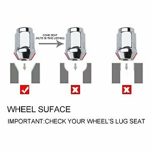 Paquete de 20 tuercas de rueda abultadas de bellota de 12x1,5 extremo cerrado hexagonal de 3/4" para Chrylser Dodge Foto 2 de 4