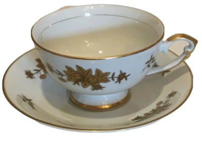 Regal by Grace China Cup & Saucer, Scroll Handle