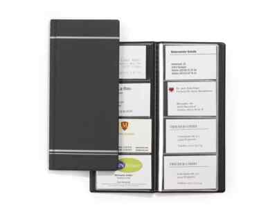 Robustes VISIFIX 96 Visitenkarten Album Tasche Geldbörse Buch | Anthrazit