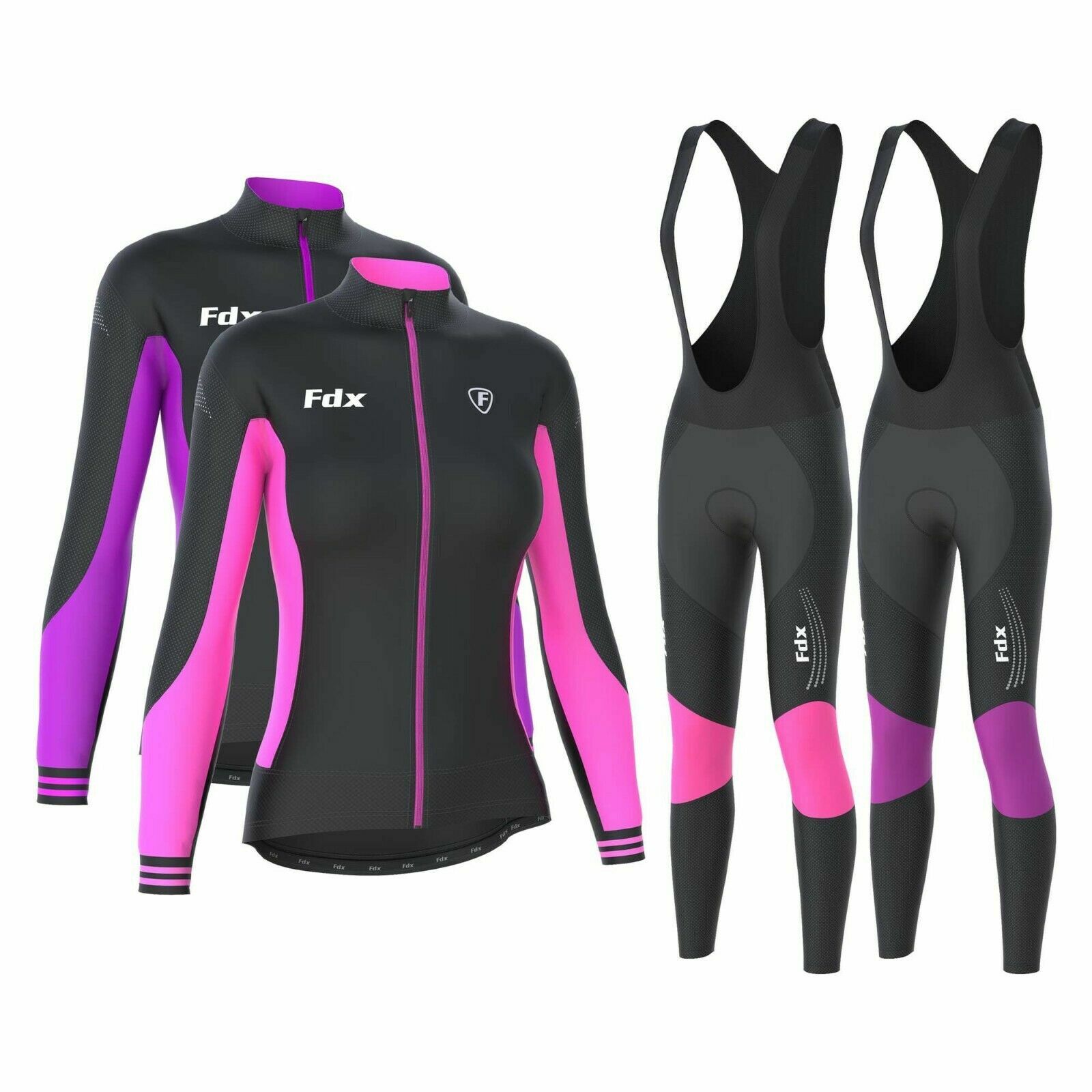 Juego combinado de medias de ciclismo Fdx para mujer Thermodream invierno acolchadas térmicamente