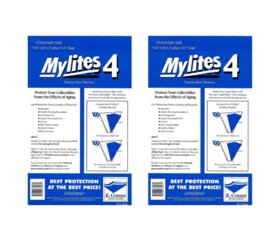 100 Mylar Comic Book Bags Mylites 4 Mil Standard Size 7 1/4'' x 10 1/2'' E. Gerber