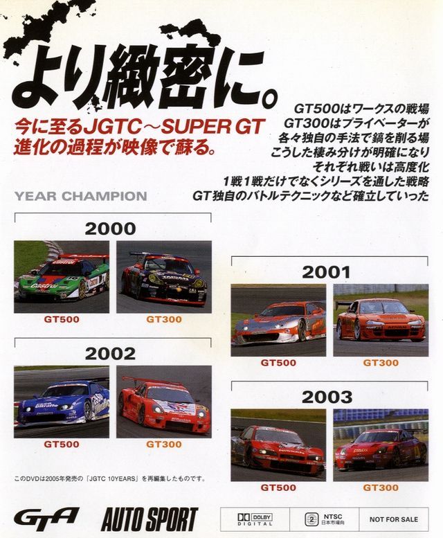 DVD] JGTC 2000-2003 Super GT Honda NSX Nissan Skyline GT-R R34