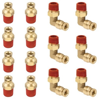 1/4  Quick Push to Connect Fittings DOT Approved 1/4'' Tube OD x 1/4'' NPT - Air
