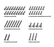 1964 12-1966 Ford Mustang Convertible Interior Hardware Screw Kit 47 Piece Set