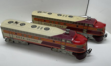 Unique Arts O Train Locomotive Rock Island 2000 TIN LITHO - NON-WORKING SET