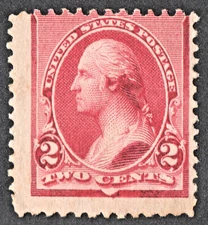 US Sc# 219d *MINT NO GUM LH* { 2c LAKE SHADE WASHINGTON } GREAT OF 1890 SERIE