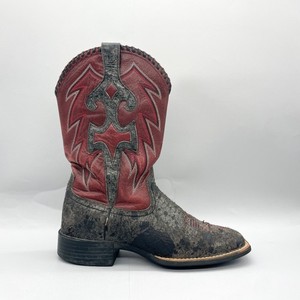 Ariat Womens 7.5B Cowboy Boots Ruby Red Distressed Leather Western Square Toe