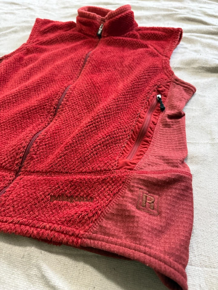 Chaleco polar regulador PATAGONIA vintage MUJER GRANDE rojo RUN Tech chaqueta rejilla Foto 2 de 4