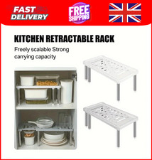 Adjustable Storage Organiser Shelf Kitchen Cupboard Support Pantry Stand Rack UK