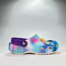 Crocs Classic Solarized Clog Blue Purple Lightweight Comfort Shoes Youth Size 1