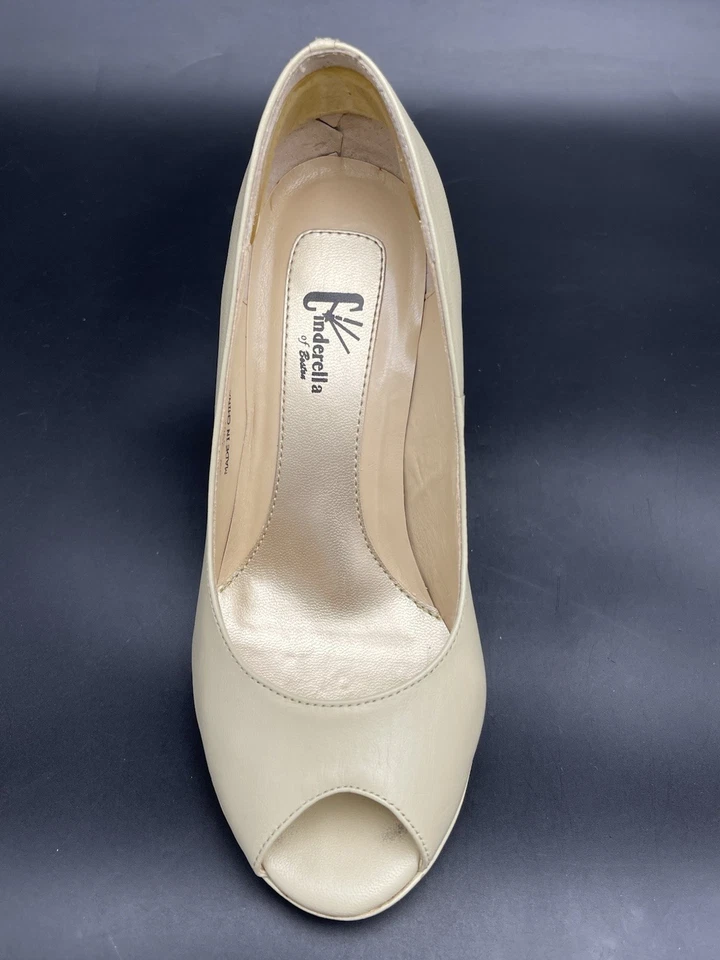 De Colección Cenicienta de Boston Peep Toe Natural/Beige Mujer Talla 4W Imperial 9307 Foto 2 de 4