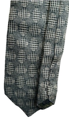 Herrenkrawatte Banana Republic 100 % Seide beige grün bunt geometrisch hergestellt in Italien