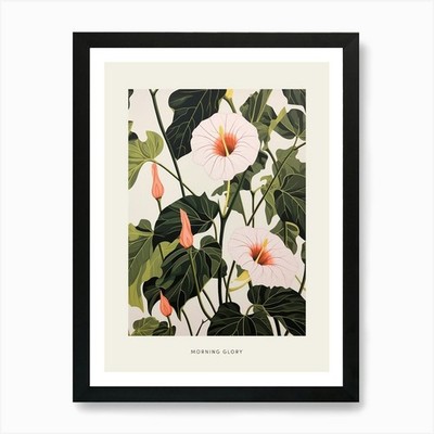 Blume Illustration Morning Glory 2 gerahmtes Wandbild Poster Leinwanddruck Bild