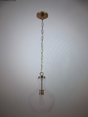 Meyer&Cross Verona 1-Light Brass Pendant with Clear Glass Shade PD0271