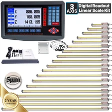3 AXIS LCD Digital Readout Encoder DRO TTL Linear Scale to Bridgeport Mill Lathe