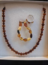 Bernstein Natur Bernstein Set Kette Armband Ring 