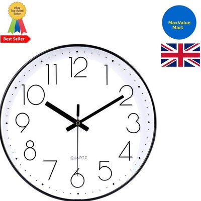 Elegante 30 cm leise Wanduhr - großes Display für Zuhause und Büro