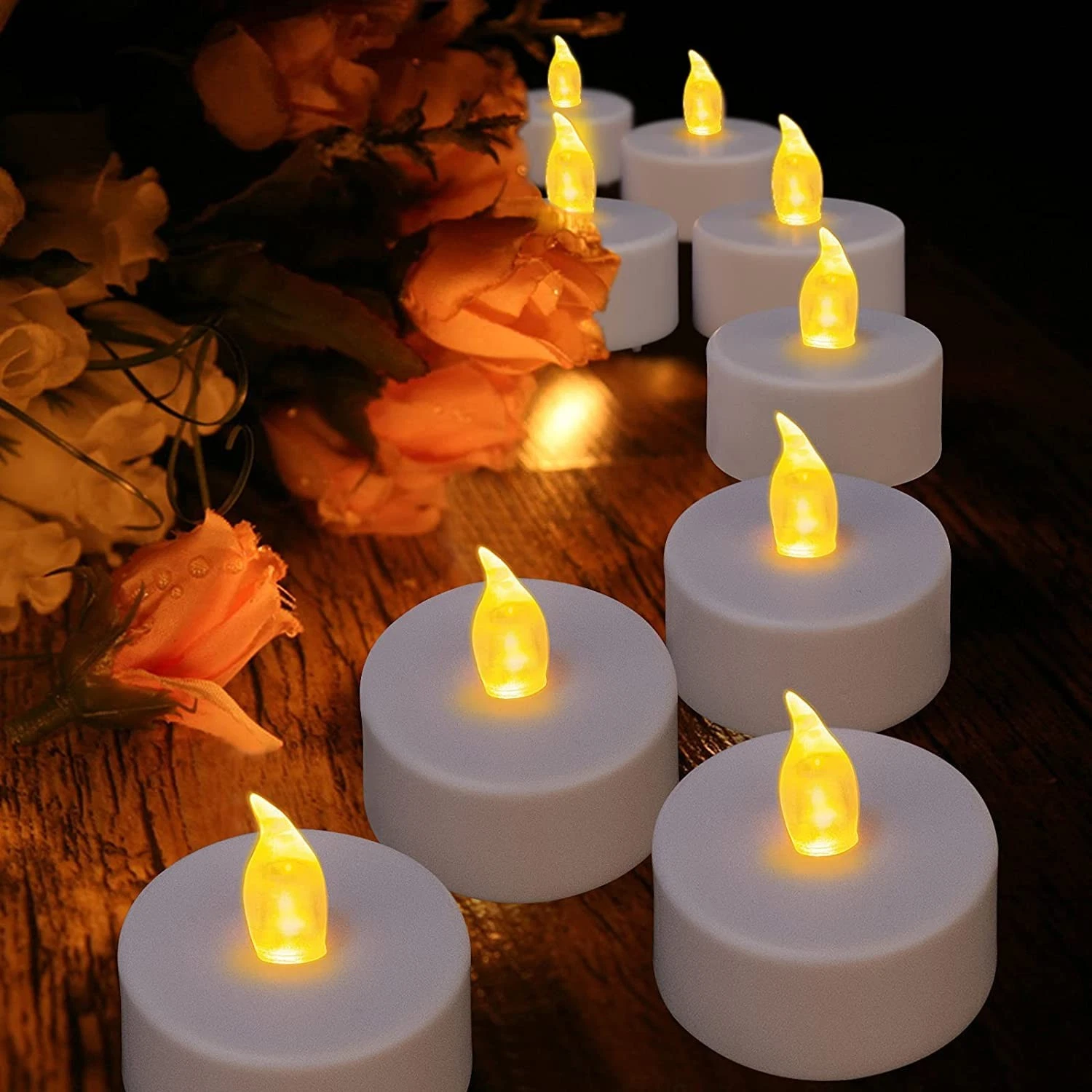 Biyanuo TAT-150 150 Pack Flameless LED Tea Lights Candles Warm Yellow - product detail image 5