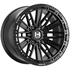 17x9 Hostile H129 Mojave 5x55x127 0 Full Black Wheels Rims Set4 78.1