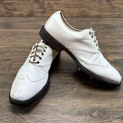 FootJoy Golf Shoes Mens 10.5 M ICON White Croc Print Leather Soft