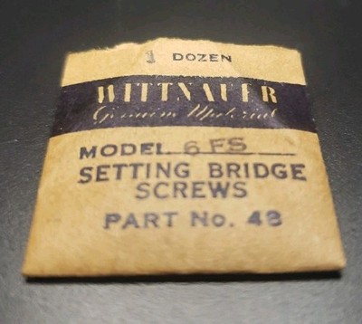 Vintage Wittnauer Watch Part - SETTING BRIDGE SCREWS Mdl 6FS -NOS, Missing Seal