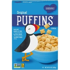 Barbaras Puffins Original Cereal Non GMO Vegan 10Oz Box Pack of 6