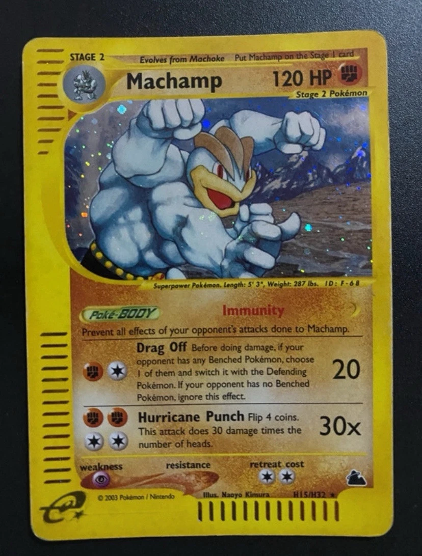 Pokemon Card- Machamp-Skyridge-Holo-H15/H32-Rare-NoCrystal-ENG-LP