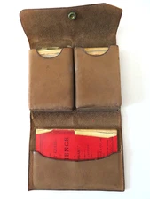 Antique 1921 Patience Card Game Set with Guide Book In Original Leather Case