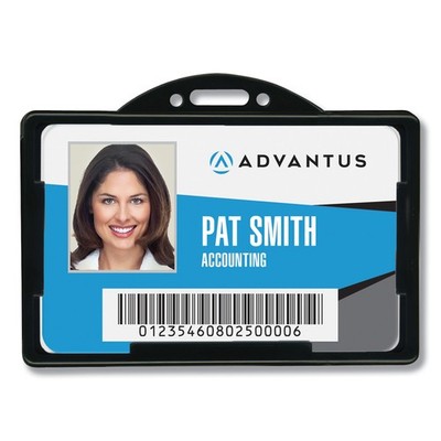 Advantus Horizontal ID Card Holders, 3 3/8 x 2 1/8, Black, 25 per