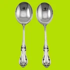 New Listing2 Sterling Silver International Joan of Arc Cream Soup Spoons ~no mono