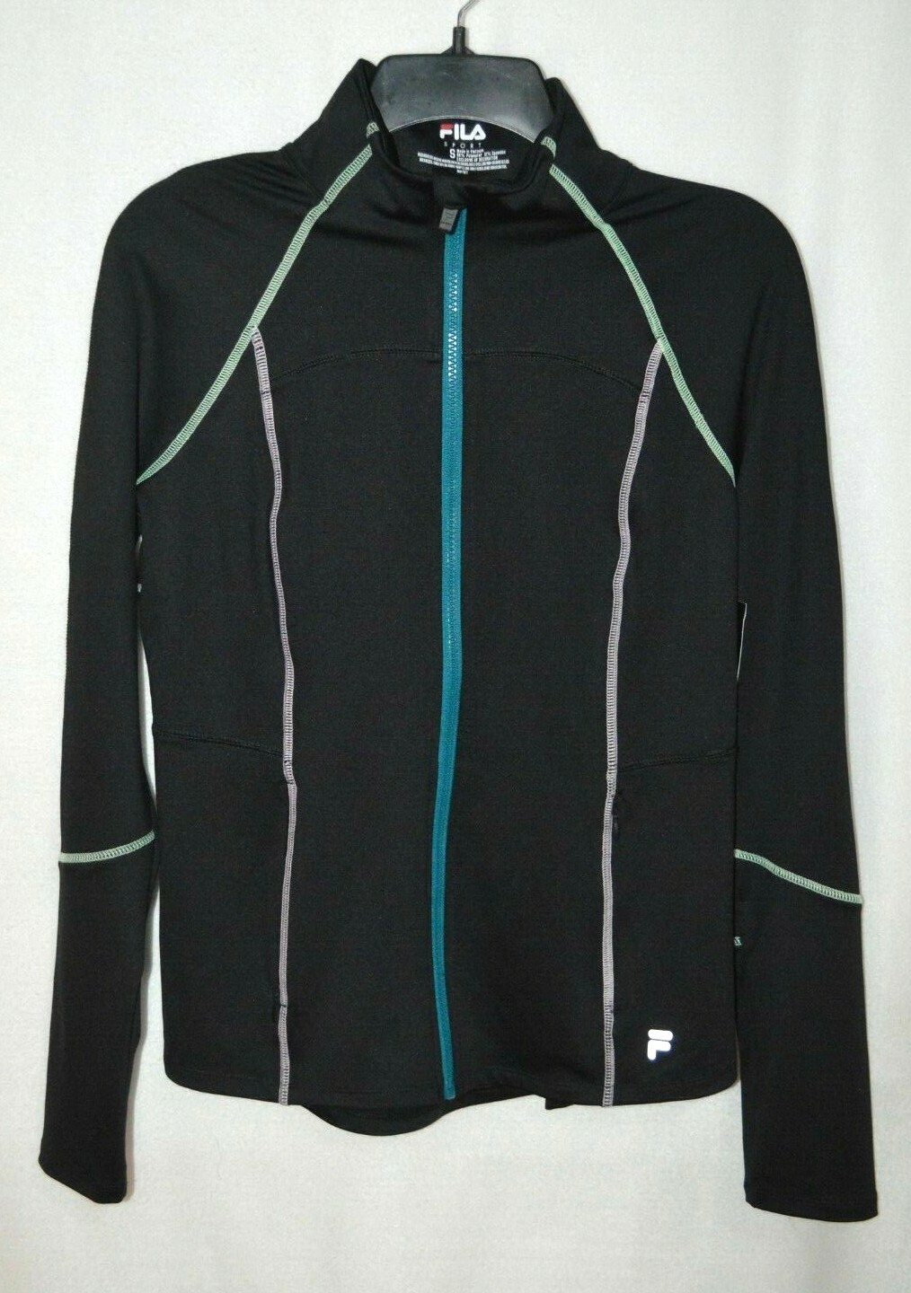 FILA SPORT Women's Black Multi Mesh Pieced Jacket Size S NWT
