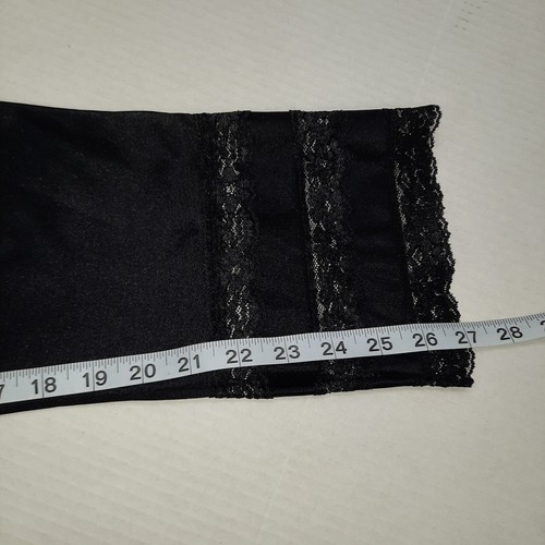 Vintage 90er Velrose Schlupfhose Damen Medium schwarz lang Petti Hose Pantaloons Spitze - Bild 11 von 11