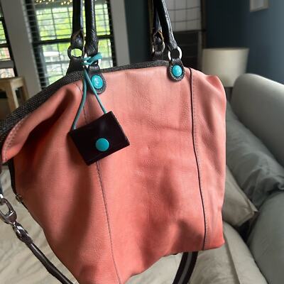 Gabs Firenze Pink Leather Satchel/Shoulder bag pink turquoise and brown