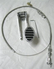 Street Rod Hot Rod Universal Oval Aluminum Gas Pedal + 24" SS Throttle Cable