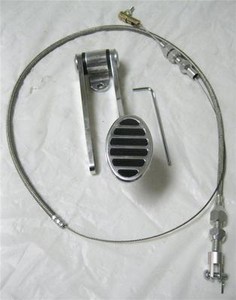 Brake Pad Oval Gas Throttle Pedal Cable Kit Street Rod Kit Combo Aluminum