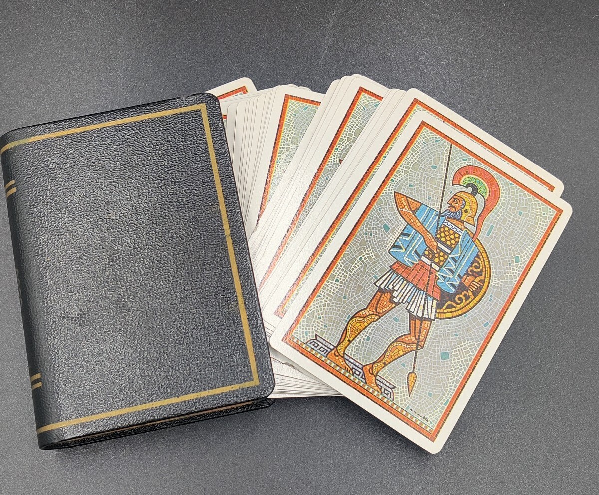 Vintage Brown Bigelow Playing Cards Nu-View Noble Metal Book Binding Gold EVC