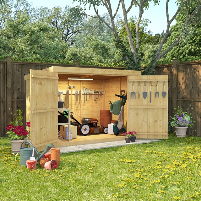 billyoh 6x4 tongue and groove double door wooden shed for