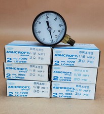 ASHCROFT PRESSURE GUAGE 0-30 psi 2" 1/8" NPT Bottom Mount Made in USA LOT OF 6