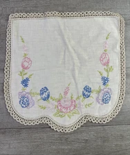 Vintage Floral Hand Embroidered Linen Cover Toaster, Mixer, Coffee Pot