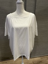Eileen Fisher Ivory  Sandwashed Tencel Bateau Neck Top Size XL NWT $178