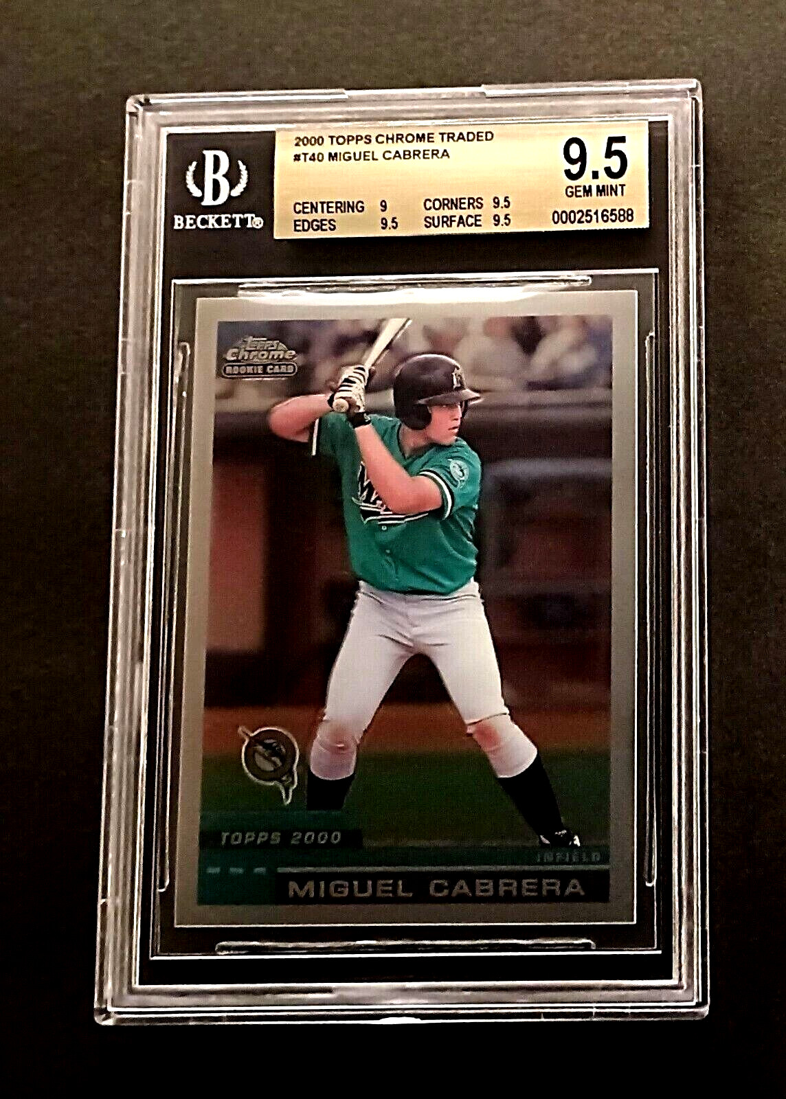 2000 TOPPS CHROME TRADED RC #T40 MIGUEL CABRERA BGS 9.5 GEM MINT ROOKIE #2516588