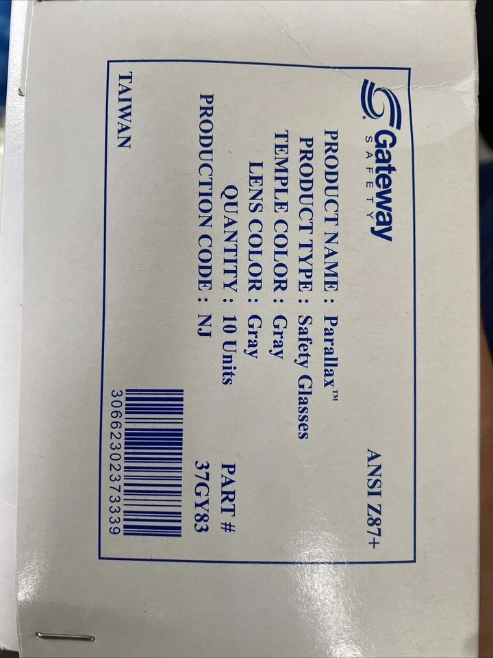 10对装网关视差灰色安全眼镜 — 第 2/2 张图片