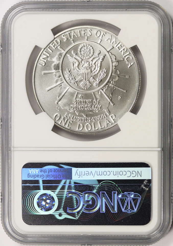 1991-P Mount Rushmore Silver Dollar $1 NGC MS70 - Image 2 of 4