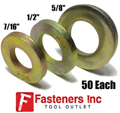 #ad Qty 50 EA 7 16quot; 1 2quot; 5 8quot; Grade 8 Extra Thick SAE Flat Washers 150 TOTAL $46.90